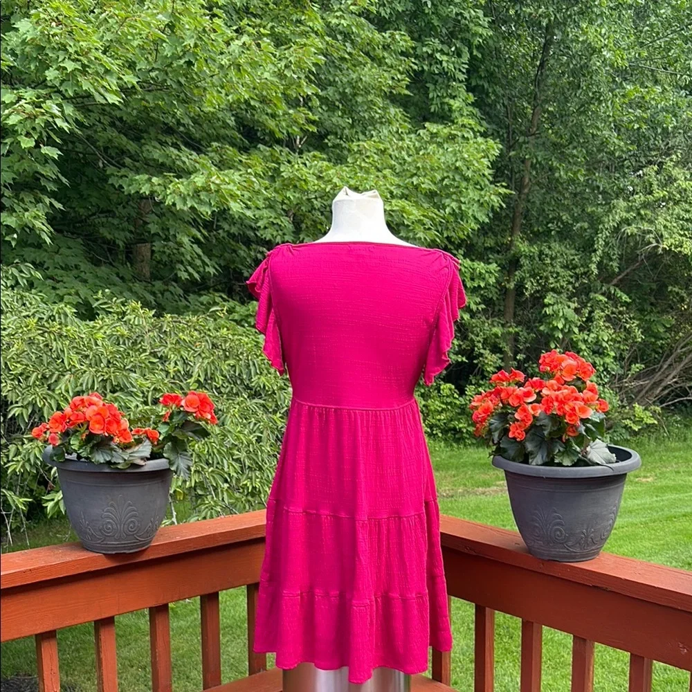 Max studio, Vibrant Pink Tiered Dress - Picture 3 of 14